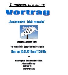 Vortrag „Renteneintritt - leicht gemacht